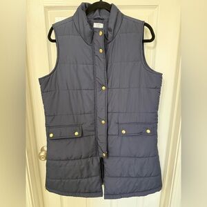 Crown & Ivy long navy quilted puffer vest Sz. L